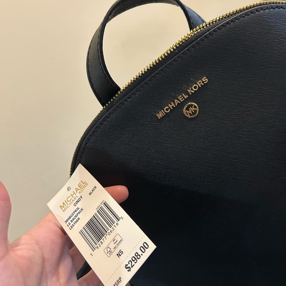 Michael Kors Black and Gold Backpack